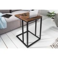 Industriální příruční stolek Elements z dřevěné dýhy a kovu 43cm