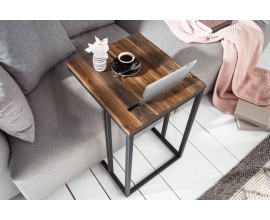 Industriální příruční stolek Elements z masivního akáciového dřeva 43cm