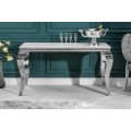 Chromová luxusní barokní konzola Modern Barock s mramorovou deskou ze skla 145cm
