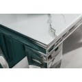 Chromová luxusní barokní konzola Modern Barock s mramorovou deskou ze skla 145cm