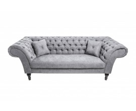Chesterfield luxusní šedá sedačka Contessa na dekorativních nožičkách 230cm