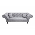 Chesterfield luxusní šedá sedačka Contessa na dekorativních nožičkách 230cm