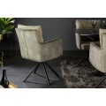 Modern&iacute; otočn&aacute; j&iacute;deln&iacute; židle Laggan v zelenohněd&eacute; potahu 90cm