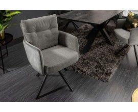 Moderní otočná židle Laggan s šedými područkami a vysokým opěradlem 90cm