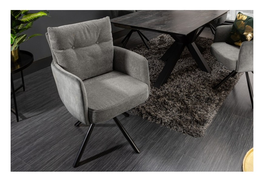 Modern&iacute; otočn&aacute; židle Laggan s &scaron;ed&yacute;mi područkami a vysok&yacute;m opěradlem 90cm
