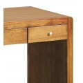 Koloniální kancelářský stolek Flash z masivního dřeva Mindi v hnědé barvě se třemi zásuvkami 110cm