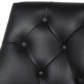 Chesterfield kožená barová židle Selman v černé barvě se stříbrnými prvky 110cm