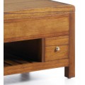 Koloniální luxusní konferenční stolek Flash z masivního dřeva Mindi 110cm