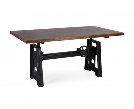 Industriální jídelní stůl HIERRO z masivního mangového dřeva s kovovou konstrukcí 160cm
