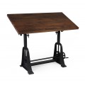Industriální designový rýsovací stůl HIERRO z masivního mangového dřeva 130cm