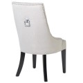 Luxusní šedá Chesterfield jídelní židle Harman s hranatým klepadlem 102cm
