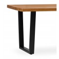 Masivní luxusní stůl Madhu ze dřeva Mindi se železnými nohami 180cm