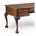 Rustikální psací stolek M-VINTAGE z masivního dřeva tmavohnědé barvy se zásuvkami 160cm