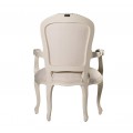 Luxusní barokní jídelní židle M-Vintage z masivního dřeva bílé barvy 96cm