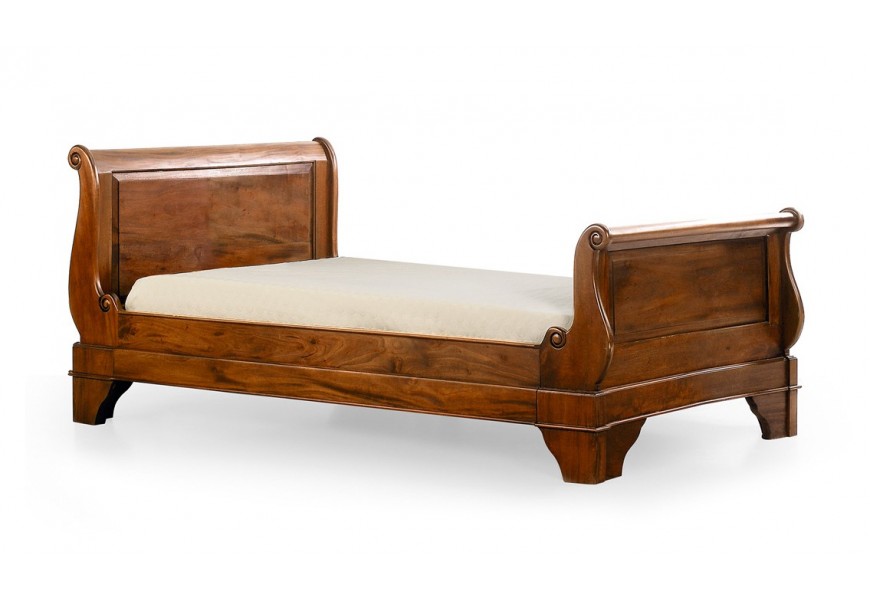Koloniální luxusní postel M-VINTAGE z masivního dřeva s vyřezáváním 105cm
