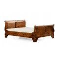 Rustikální luxusní manželská postel M-VINTAGE z masivního dřeva s vyřezávanými nožičkami 165cm