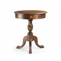 Rustikální kulatý příruční stolek M-VINTAGE z masivu ve stylu Chippendale 60cm