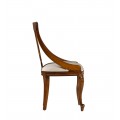 Rustikální luxusní židle M-VINTAGE z masivu hnědé barvy s béžovým potahem 90cm