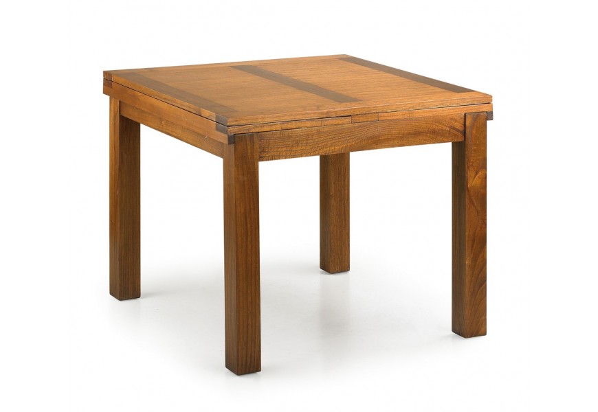 Masivní rozkládací jídelní stůl Star ze dřeva Mindi hnědé barvy 180cm