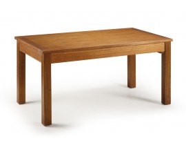 Dřevěný rozkládací jídelní stůl Star z masivu Mindi hnědé barvy 160-220cm