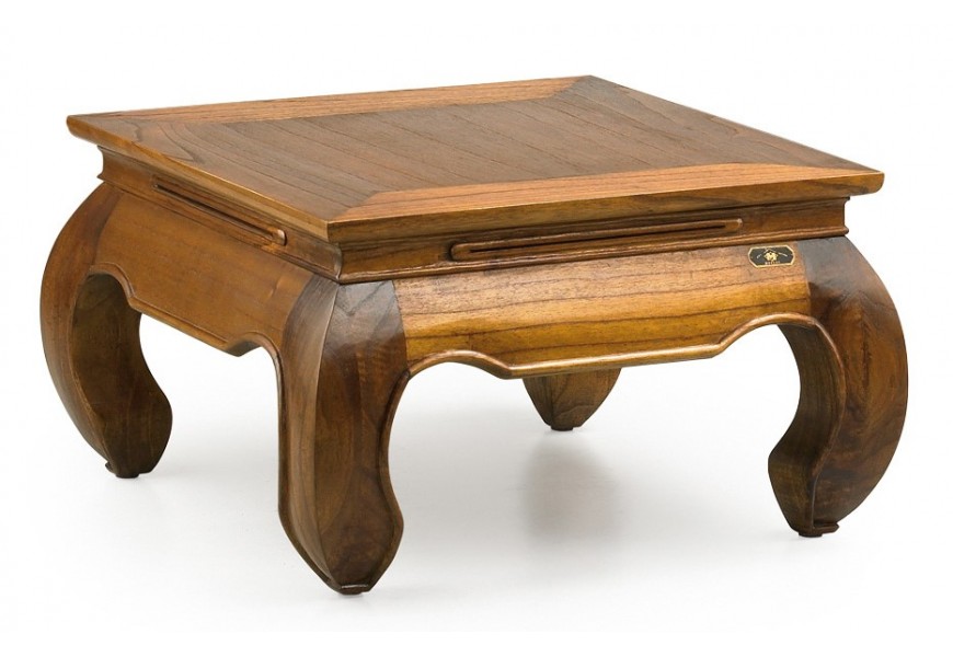 Orientální konferenční stolek Star ze dřeva Mindi čtvereční 60cm