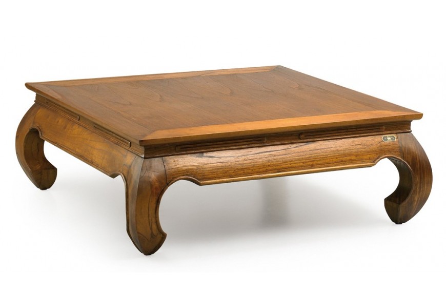 Luxusní konferenční stolek Star ze dřeva Mindi čtvercového tvaru 100cm