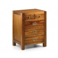 Luxusní noční stolek Star ze dřeva Mindi hnědé barvy s pěti zásuvkami 65cm