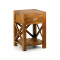 Masivní stylový noční stolek Star ze dřeva Mindi hnědé barvy se zásuvkou 60cm