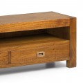 Designový TV stolek z masivního dřeva Star se dvěma zásuvkami a poličkou 130cm
