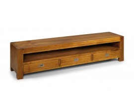 Designový dřevěný TV stolek z masivního dřeva Star se třemi zásuvkami 190cm