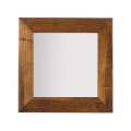 Luxusní čtvercové závěsné zrcadlo Star s dřevěným rámem 80cm