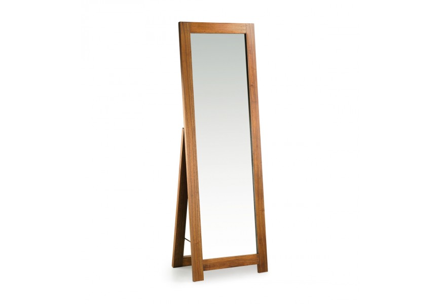 Koloniální luxusní stojící zrcadlo Star z masivního dřeva Mindi 160cm