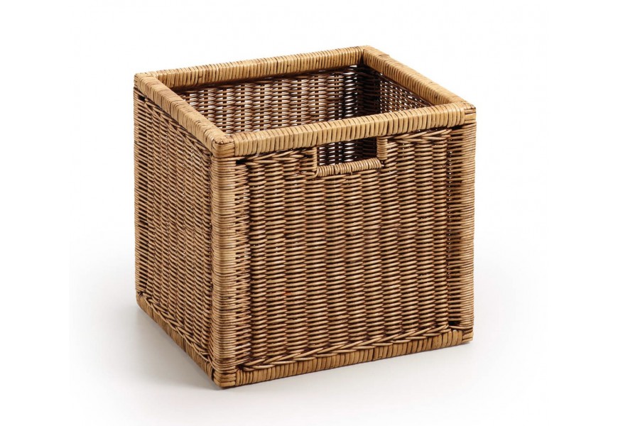 Venkovský stylový košík Rattan z přírodního materiálu v hnědé barvě 38cm