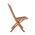 Masivní zahradní židle Jardin z teakového dřeva s šedým potahem 90cm