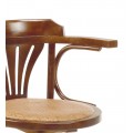 Luxusní otočná ratanová židle RATTAN s područkami z masivního hnědého dřeva