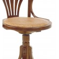 Luxusní otočná ratanová židle RATTAN s područkami z masivního hnědého dřeva