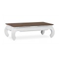 Koloniální luxusní konferenční stolek BLANC v bílé barvě z masivu 125cm