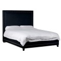 Luxusní manželská postel Emanetta černé barvy v art deco stylu s kovovým zdobením