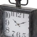 Retro stylové hodiny Neira I čtvercového tvaru v černé barvě na kulatých nožičkách 38cm