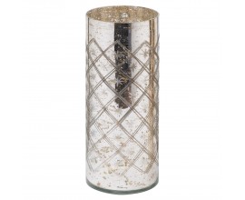 Vintage luxusní skleněná váza Portizo Silver stříbrné barvy 30cm
