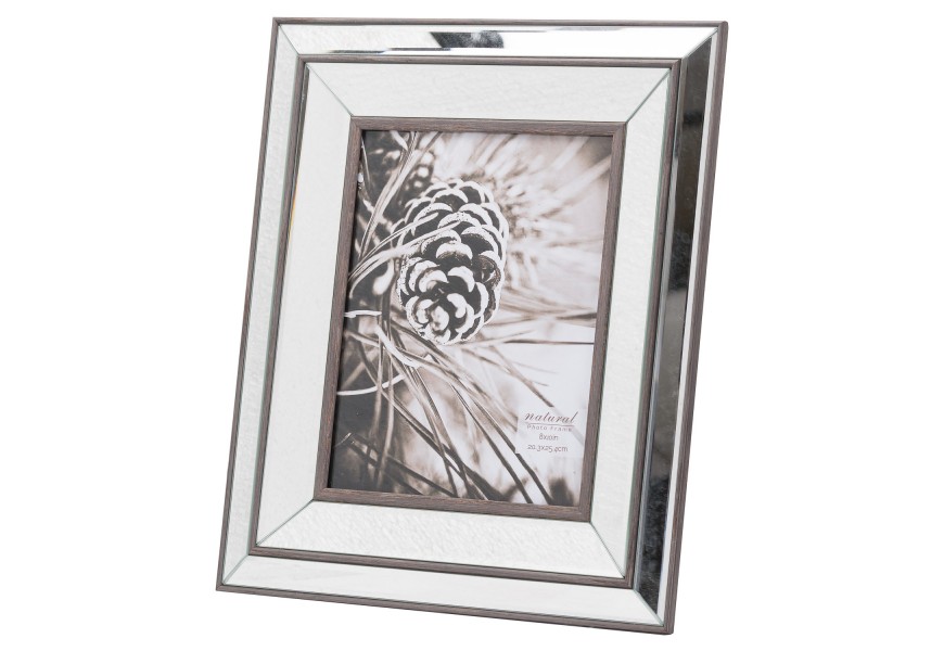 Art-deco zrcadlový fotorámeček Belfry s dřevěným okrajem 8x10