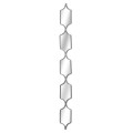 Art-deco stylové členité nástěnné zrcadlo ASPA Silver 145cm