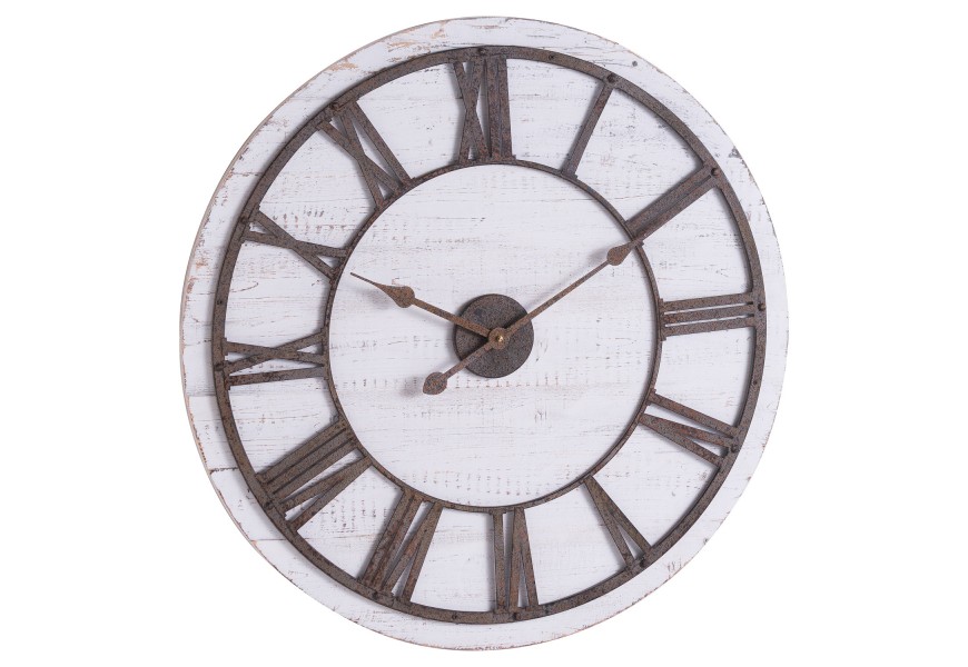 Industriální nástěnné hodiny Portada ze dřeva a kovu 68cm