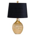 Art-deco designová stolní lampa Bermui se zlatou konstrukcí a černým stínítkem 57cm