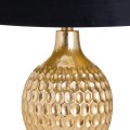 Art-deco designová stolní lampa Bermui se zlatou konstrukcí a černým stínítkem 57cm