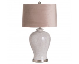 Designová keramická stolní lampa Canete s jemnou glazurou a béžovým stínítkem 73cm