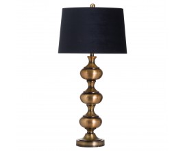 Luxusní stolní lampa Perceiro s černým kruhovým stínidlem a bronzovým podstavcem z pryskyřice 92cm