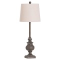 Vintage vysoká stolní lampa Pombo s podstavcem z pryskyřice a krémovým kruhovým stínidlem 82cm