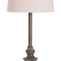 Vintage vysoká stolní lampa Pombo s podstavcem z pryskyřice a krémovým kruhovým stínidlem 82cm