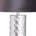Art-deco lampa Alminar I se stříbrným reliéfním podstavcem a černým sametovým stínítkem 62cm